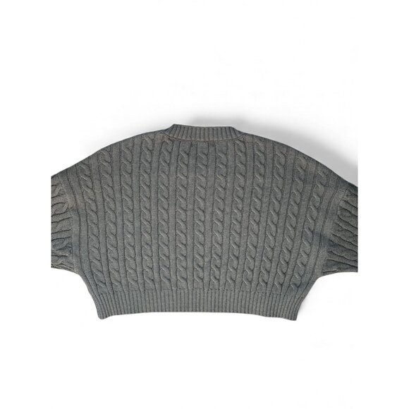 Altar'd State Sweater Womens Small Green Cable Knit Cropped Pullover Dolman - Picture 2 of 8